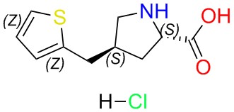 (2S,4S)-4-(thiophen-2-ylmethyl)pyrrolidine-2-carboxylic acid hydrochloride