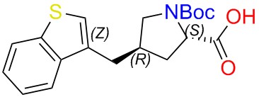 (2S,4R)-4-(benzo[b]thiophen-3-ylmethyl)-1-(tert-butoxycarbonyl)pyrrolidine-2-carboxylic acid