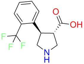 (+/-)-trans-4-(2-trifluoromethyl-phenyl)-pyrrolidine-3-carboxylicacid