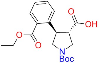 Boc-(+/-)-trans-4-(2-ethoxycarboxy-phenyl)-pyrrolidine-3-carboxylicacid