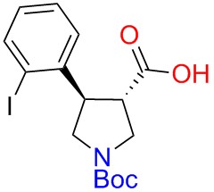 Boc-(+/-)-trans-4-(2-iodo-phenyl)-pyrrolidine-3-carboxylicacid